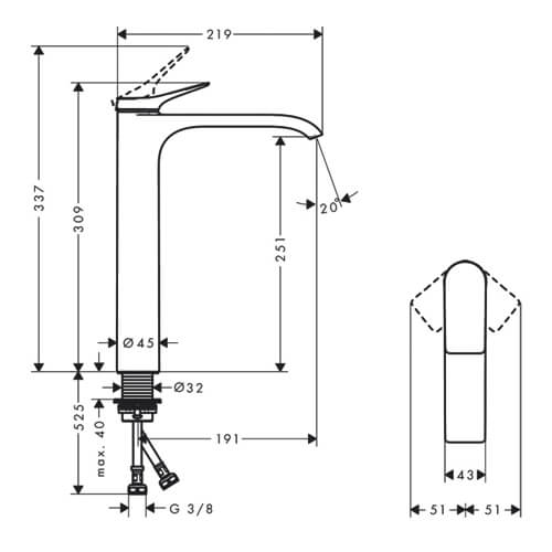 Смеситель для раковины Hansgrohe Vivenis 75042000 хром